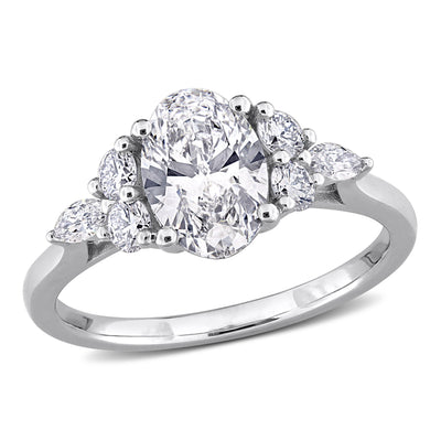 Multi-Shaped Engagement Ring in White Gold (1.57 CT TW)