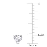 Heart-Shaped Stud Earrings in White Gold (1 CT TW)