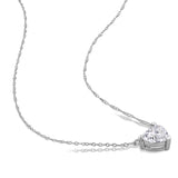 Solitaire Necklace in White Gold (1 CT TW)