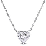 Solitaire Necklace in White Gold (1 CT TW)