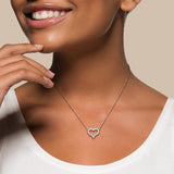 Open Heart Necklace in White Gold (1 CT TW)