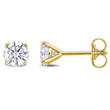 Yellow Gold Stud Earrings (1 CT TW)