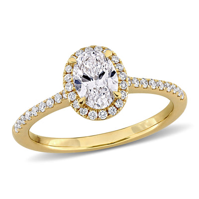 Halo Engagement Ring in Yellow Gold (1 CT TW)