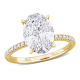 Solitaire Engagement Ring on a Diamond Band in Yellow Gold (3.15 CT TW)