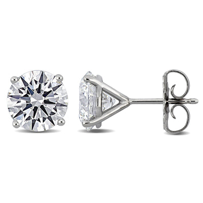 Solitaire Stud Earrings in White Gold (4 CT TW)