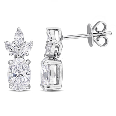 Multi-Shaped Stud Earrings in White Gold (1.80 CT TW)