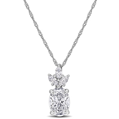 Multi-Shaped Pendant with Chain in White Gold (1.40 CT TW)