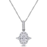 Multi-Shaped Pendant with Chain in White Gold (0.70 CT TW)