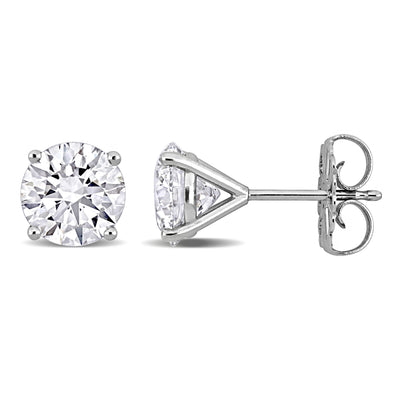 Solitaire Stud Earrings in White Gold (3 CT TW)