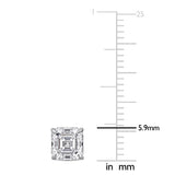 2 CT TW Square Emerald Cut Lab Created Diamond Solitaire Stud Earrings in 14k White Gold