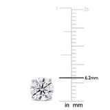 2 CT TW Lab Grown Diamond Solitaire Stud Earrings in Sterling Silver