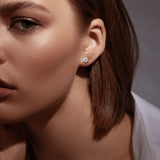 2 CT TW Lab Grown Diamond Solitaire Stud Earrings in Sterling Silver