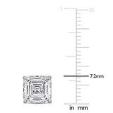 4 CT TW Asscher Cut Lab Created Diamond Solitaire Stud Earrings in 14k White Gold