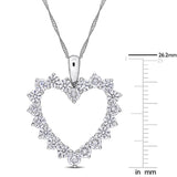 Open Heart Pendant in White Gold (2 CT TW)