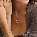 Open Heart Pendant in White Gold (2 CT TW)