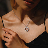 Open Heart Pendant in White Gold (2 CT TW)