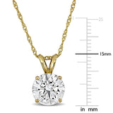 3 CT TW Lab Grown Diamond Pendant Necklace in 14k Yellow Gold