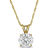3 CT TW Lab Grown Diamond Pendant Necklace in 14k Yellow Gold