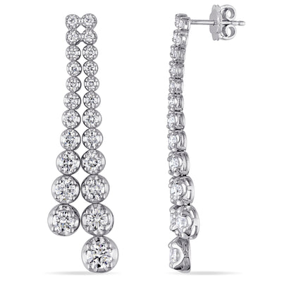 Double Strand Graduated Earrings in White Gold (4.75 CT. TW.)