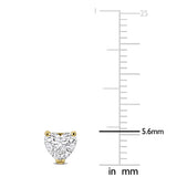 1 CT TW Heart Shaped Lab Grown Diamond Solitaire Stud Earrings in 14k Yellow Gold
