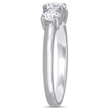 1 CT TW Lab Created Diamond 3-Stone Engagement Ring in 14k White Gold