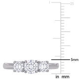 1 CT TW Lab Created Diamond 3-Stone Engagement Ring in 14k White Gold