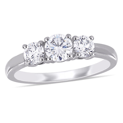 White Gold Three-Stone Ring - 1CT. TW.