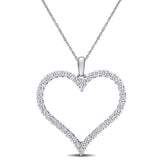 Open Heart Necklace in White Gold (1.12 CT. TW.)