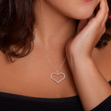 Open Heart Necklace in White Gold (1.12 CT. TW.)