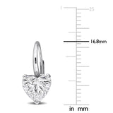 4 CT TW Heart Shaped Lab Grown Diamond Leverback Earrings in 14k White Gold