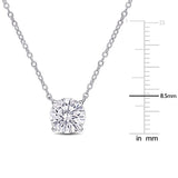 2 CT DEW Created Moissanite Solitaire Necklace in Sterling Silver
