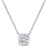 2 CT DEW Created Moissanite Solitaire Necklace in Sterling Silver
