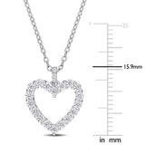 3/5 CT DEW Created Moissanite Open Heart Pendant Necklace in Sterling Silver