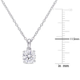 1 CT DEW Created Moissanite Solitaire Pendant Necklace in Sterling Silver