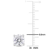 2 CT DEW Created Moissanite Solitaire Stud Earrings in Sterling Silver