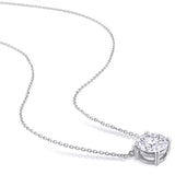 4 CT DEW  Created Moissanite Solitaire Necklace and Stud Earrings Set in Sterling Silver