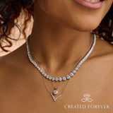 Graduated V Necklace in Platinum Silver (0.33 CT TW)