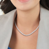 26 1/2 CT DEW Created Moissanite Tennis Necklace in Sterling Silver