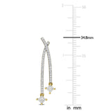 1 CT TW Multi Shaped Lab Grown Diamond Double Strand Earrings in 14k Yellow Gold