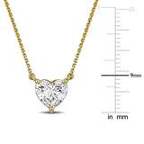 2 CT TW Lab Grown Diamond Heart Necklace in 14k Yellow Gold