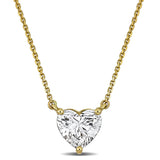 2 CT TW Lab Grown Diamond Heart Necklace in 14k Yellow Gold
