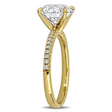 3 CT TW Lab Grown Diamond Solitaire Engagement Ring in 14k Yellow Gold