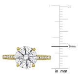 3 CT TW Lab Grown Diamond Solitaire Engagement Ring in 14k Yellow Gold