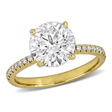 3 CT TW Lab Grown Diamond Solitaire Engagement Ring in 14k Yellow Gold