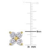 2 CT TW Lab Grown Diamond Floral Stud Earrings in 14k Yellow Gold