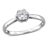 3/8 CT TW Lab Grown Diamond Solitaire Engagement Ring in 14k White Gold