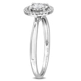 3/8 CT TW Lab Grown Diamond Floating Halo Engagement Ring in 14k White Gold