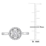 3/8 CT TW Lab Grown Diamond Floating Halo Engagement Ring in 14k White Gold