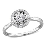 3/8 CT TW Lab Grown Diamond Floating Halo Engagement Ring in 14k White Gold