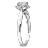 3/5 CT TW Lab Grown Diamond Flower Ring in 14k White Gold